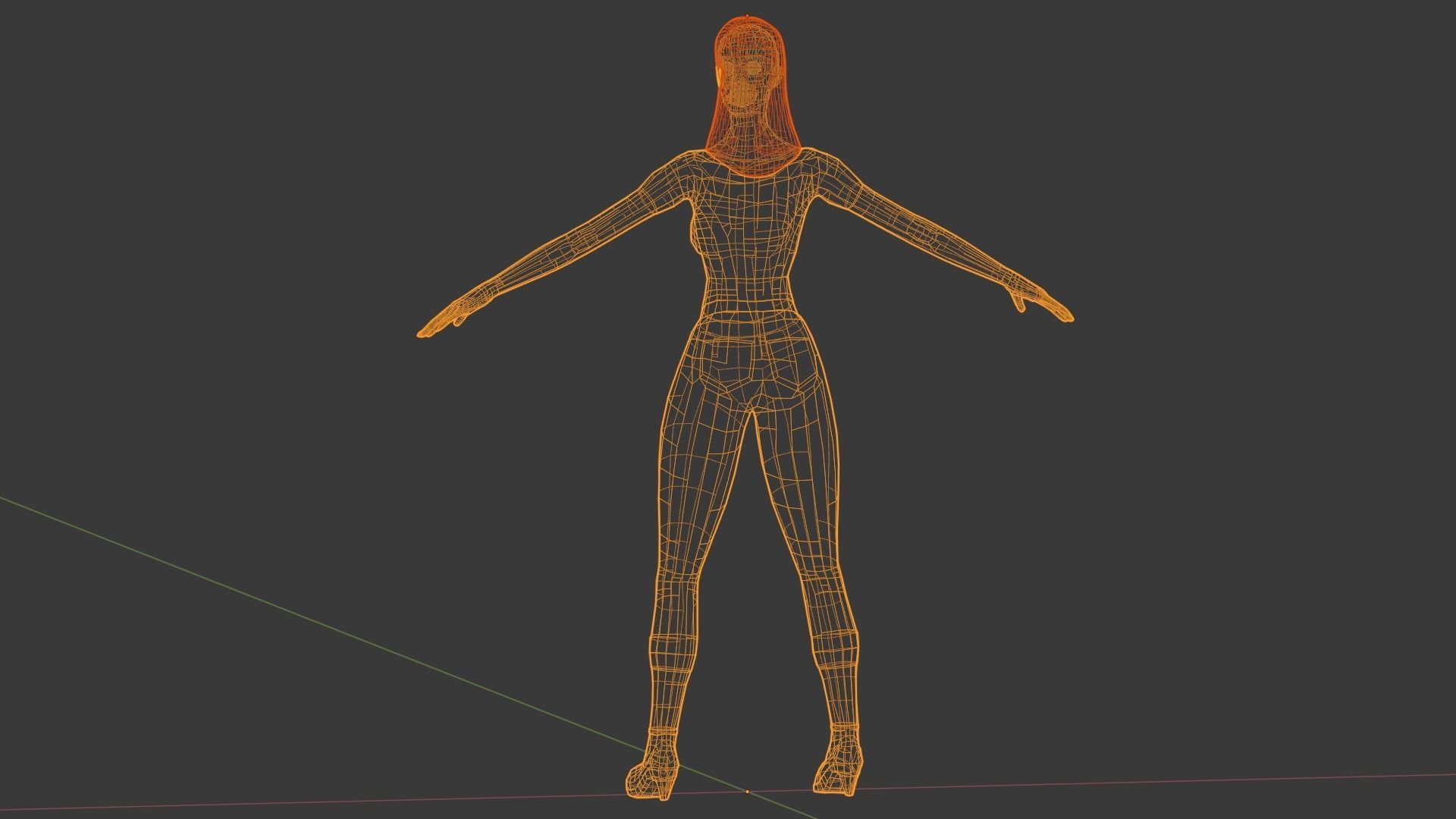 Vintage Fifties Style Girl Low-poly 3D model_104