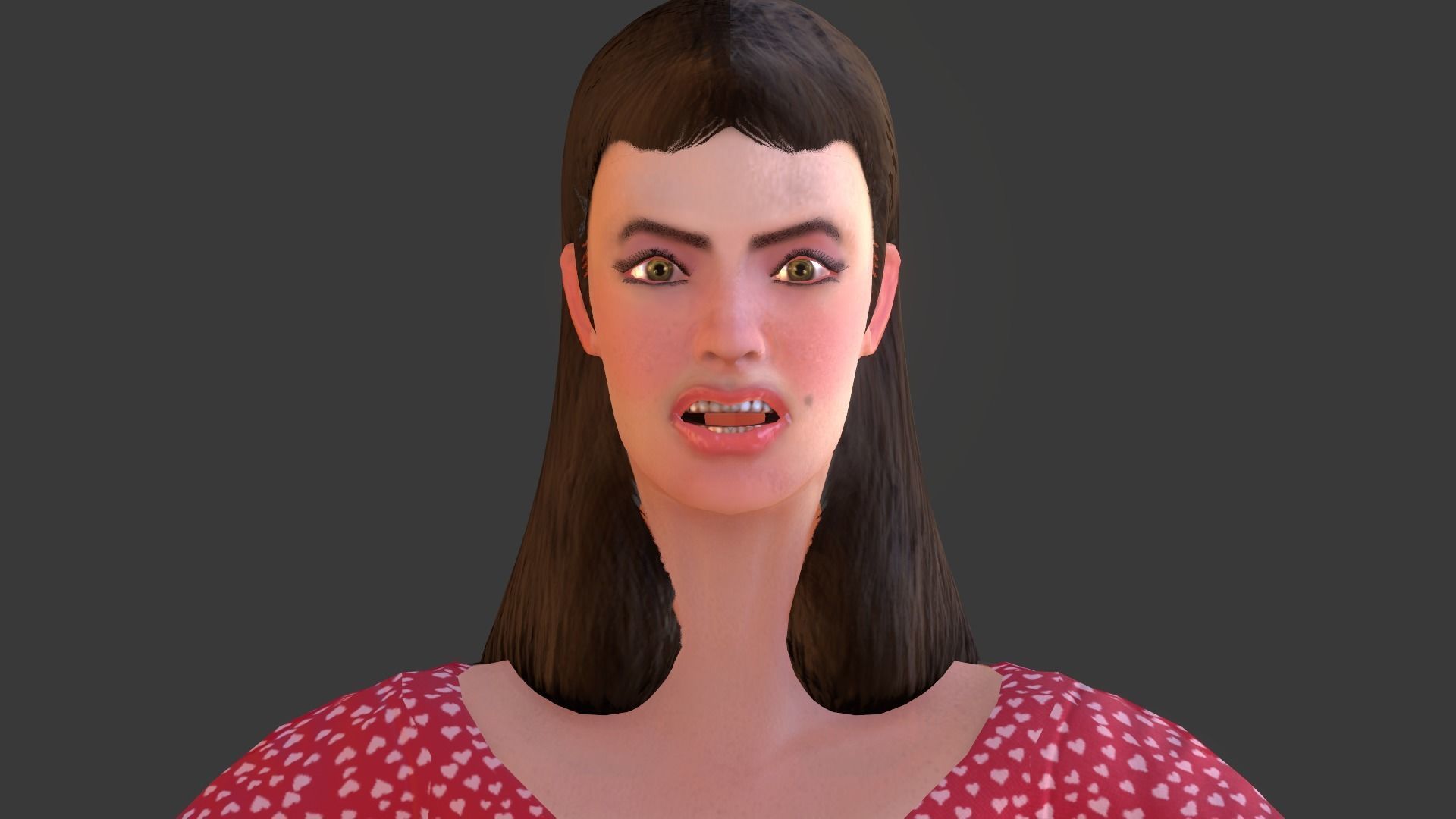 Vintage Fifties Style Girl Low-poly 3D model_76