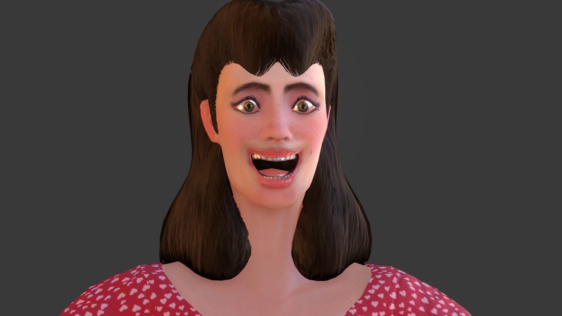 Vintage Fifties Style Girl Low-poly 3D model_64