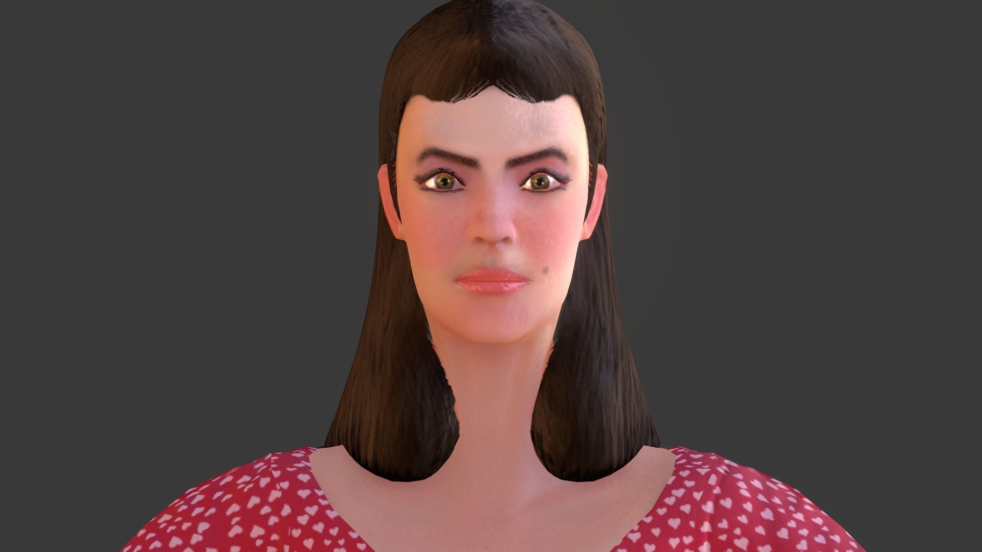 Vintage Fifties Style Girl Low-poly 3D model_82