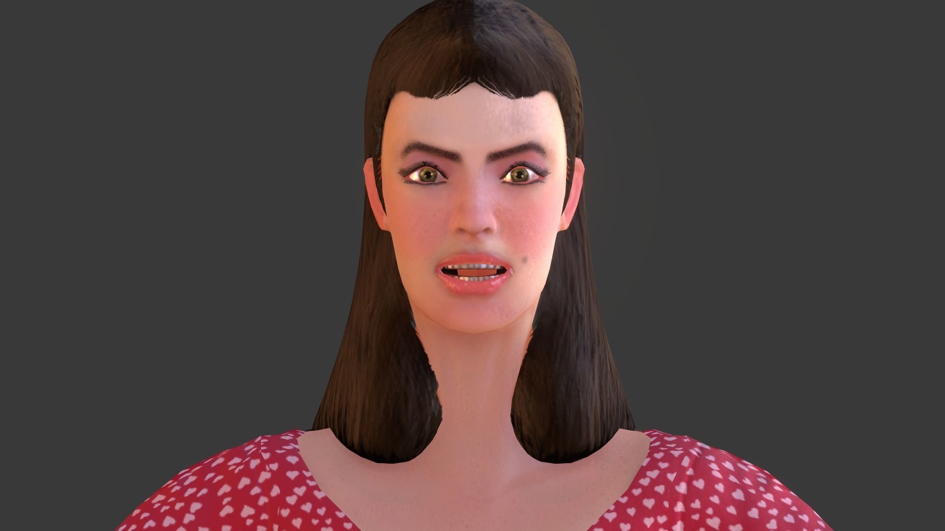Vintage Fifties Style Girl Low-poly 3D model_75