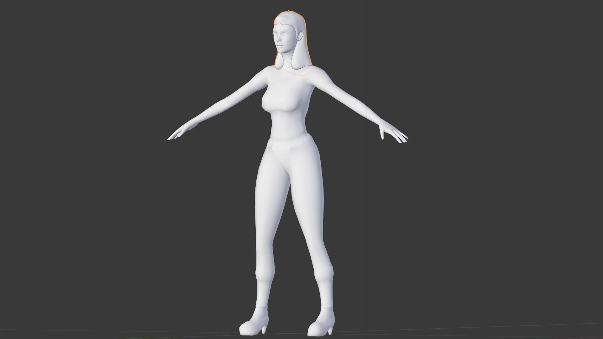 Vintage Fifties Style Girl Low-poly 3D model_99