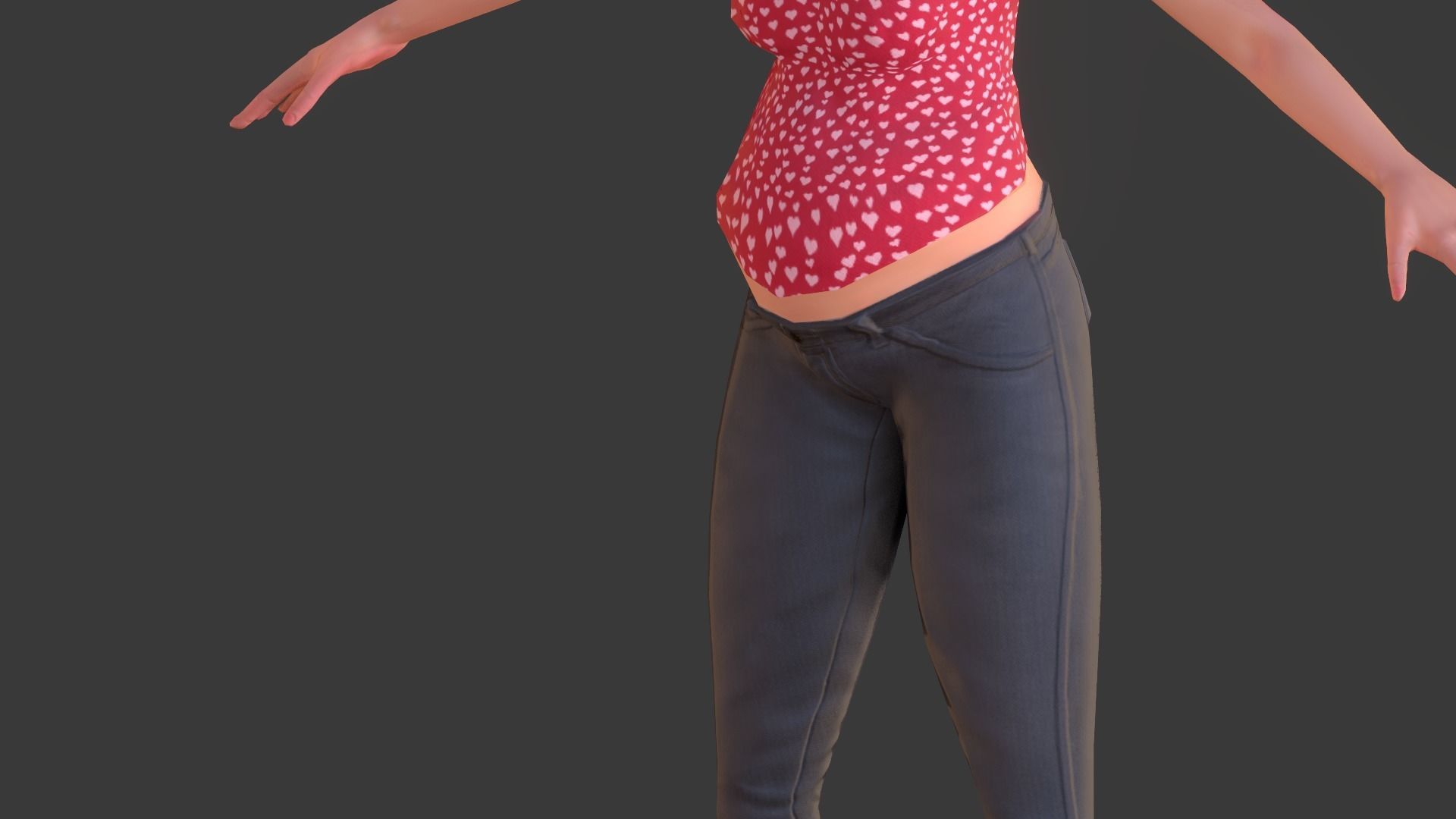 Vintage Fifties Style Girl Low-poly 3D model_18