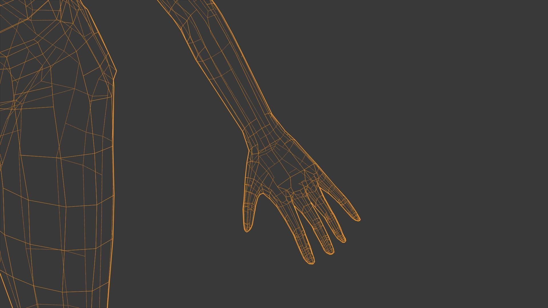 Vintage Fifties Style Girl Low-poly 3D model_110