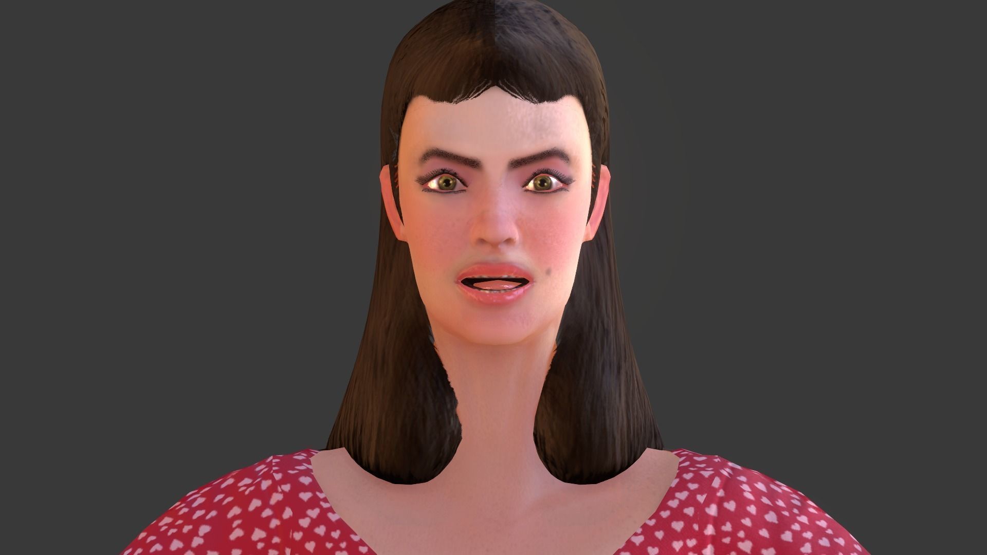 Vintage Fifties Style Girl Low-poly 3D model_84