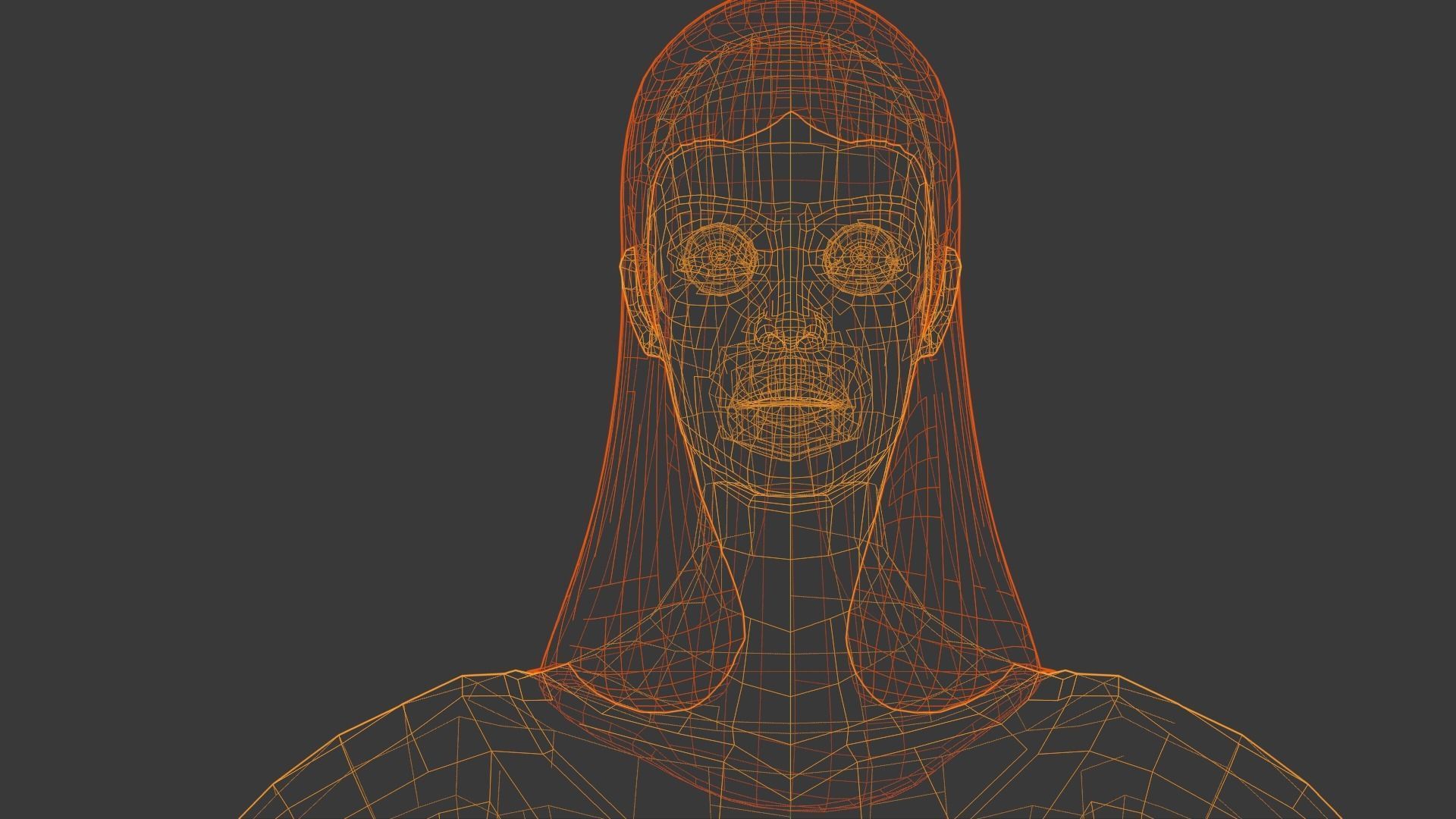 Vintage Fifties Style Girl Low-poly 3D model_105