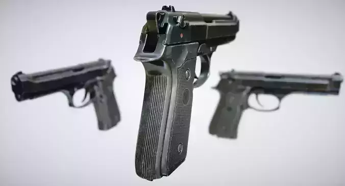 Beretta 92 Low-poly 3D model
