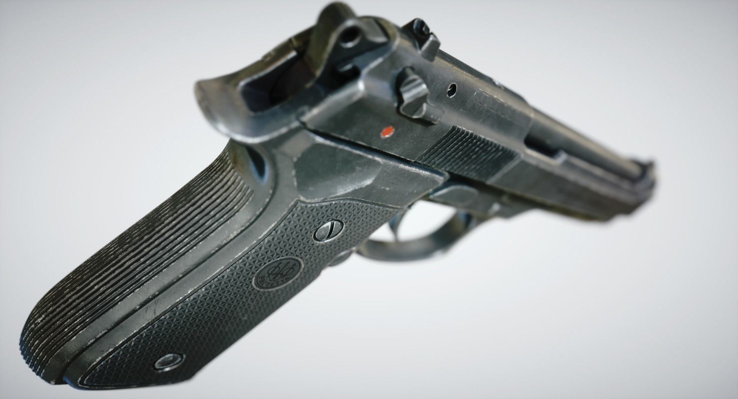 Beretta 92 Low-poly 3D model_2