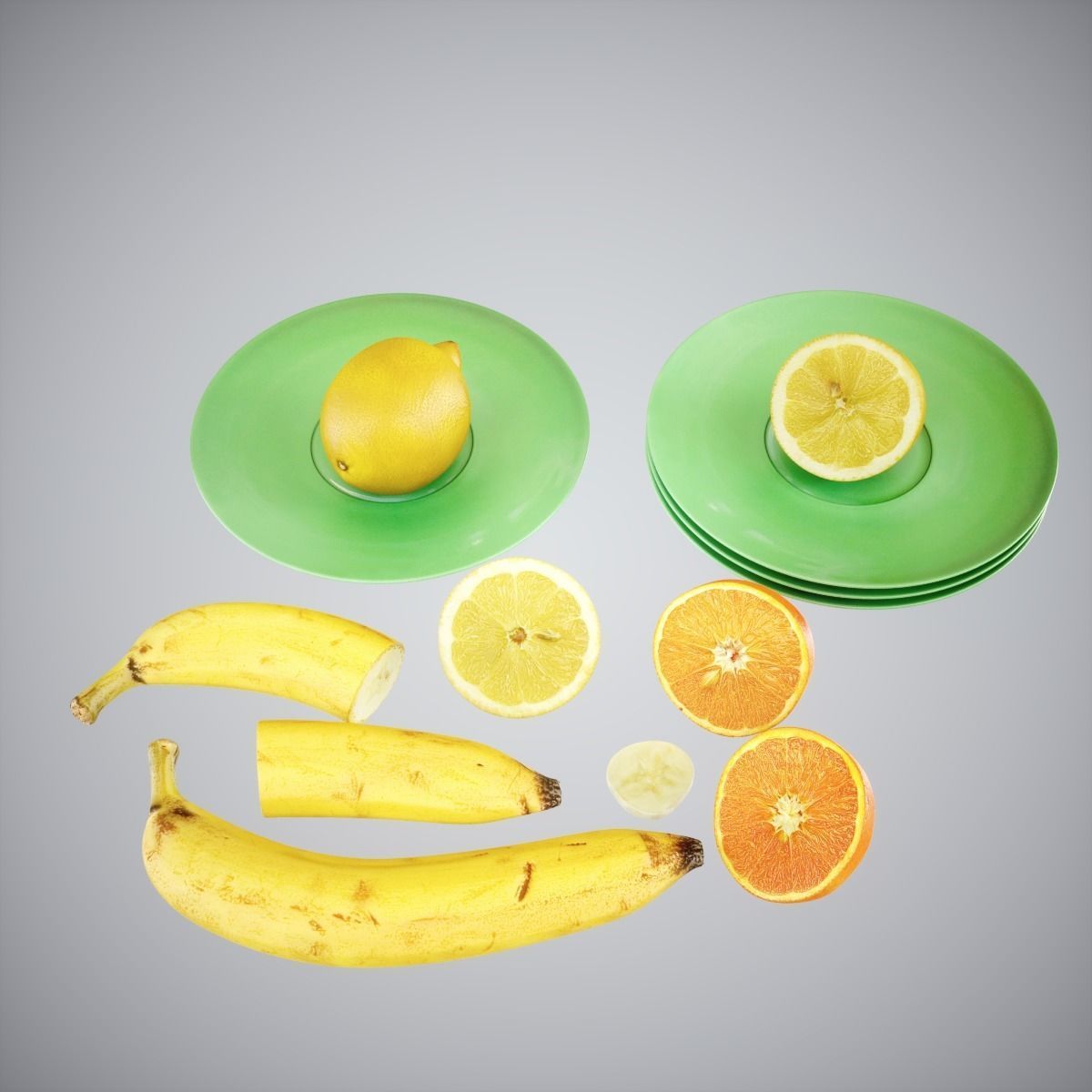 Kitchen Fruits Pack Low-poly 3D model_1