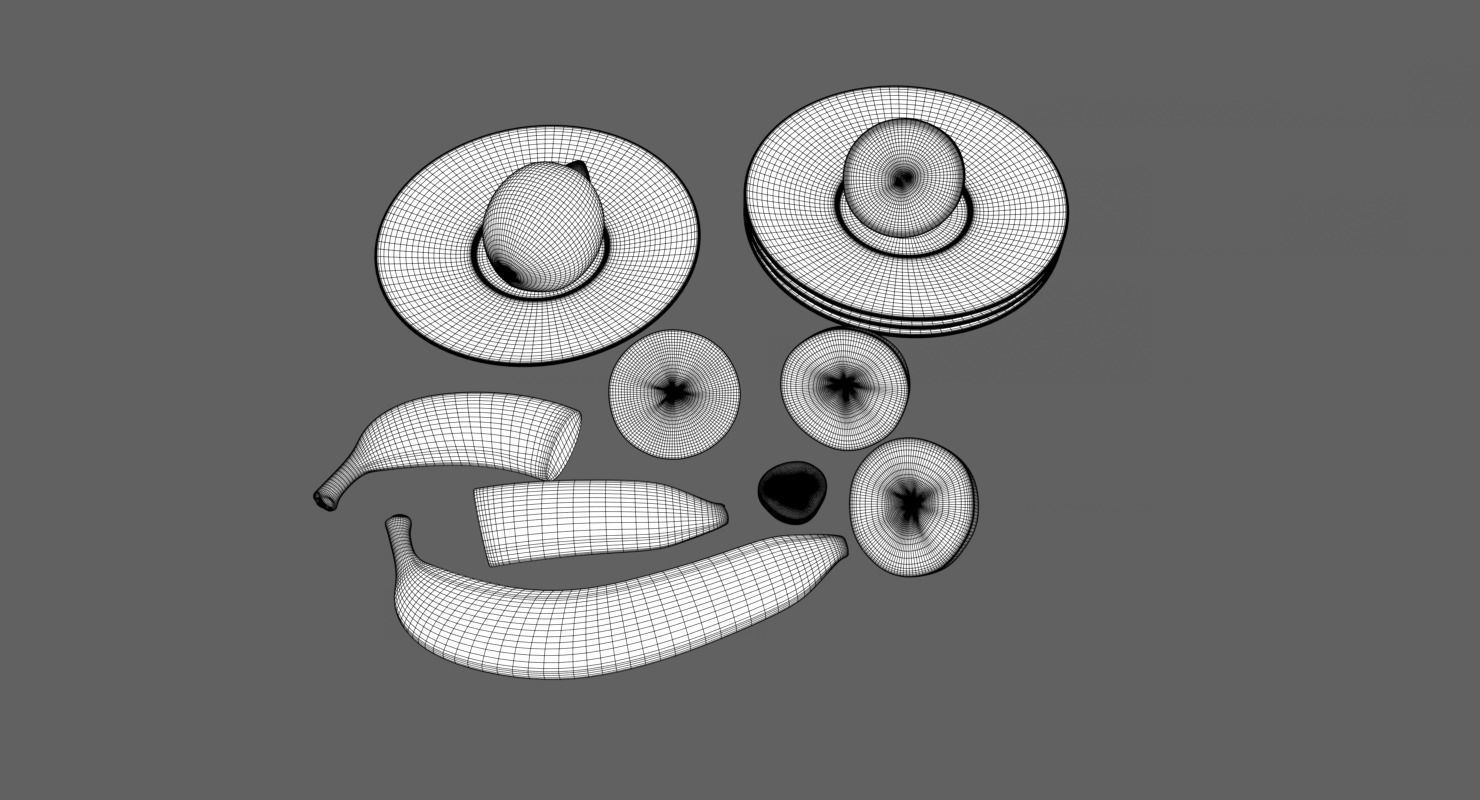 Kitchen Fruits Pack Low-poly 3D model_6