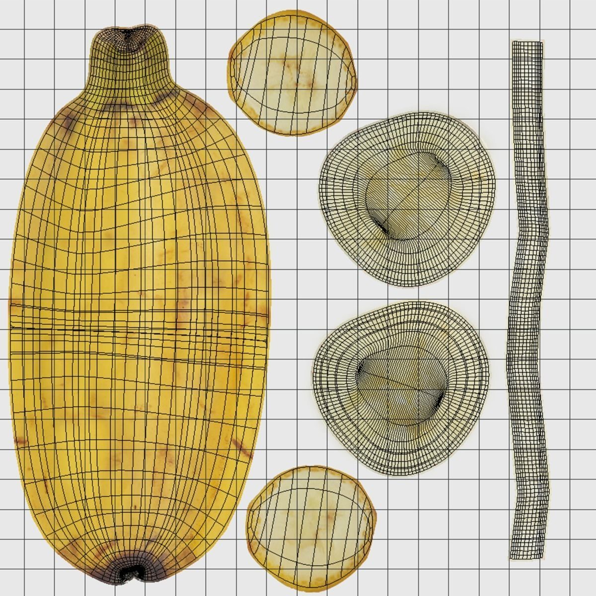 Kitchen Fruits Pack Low-poly 3D model_13