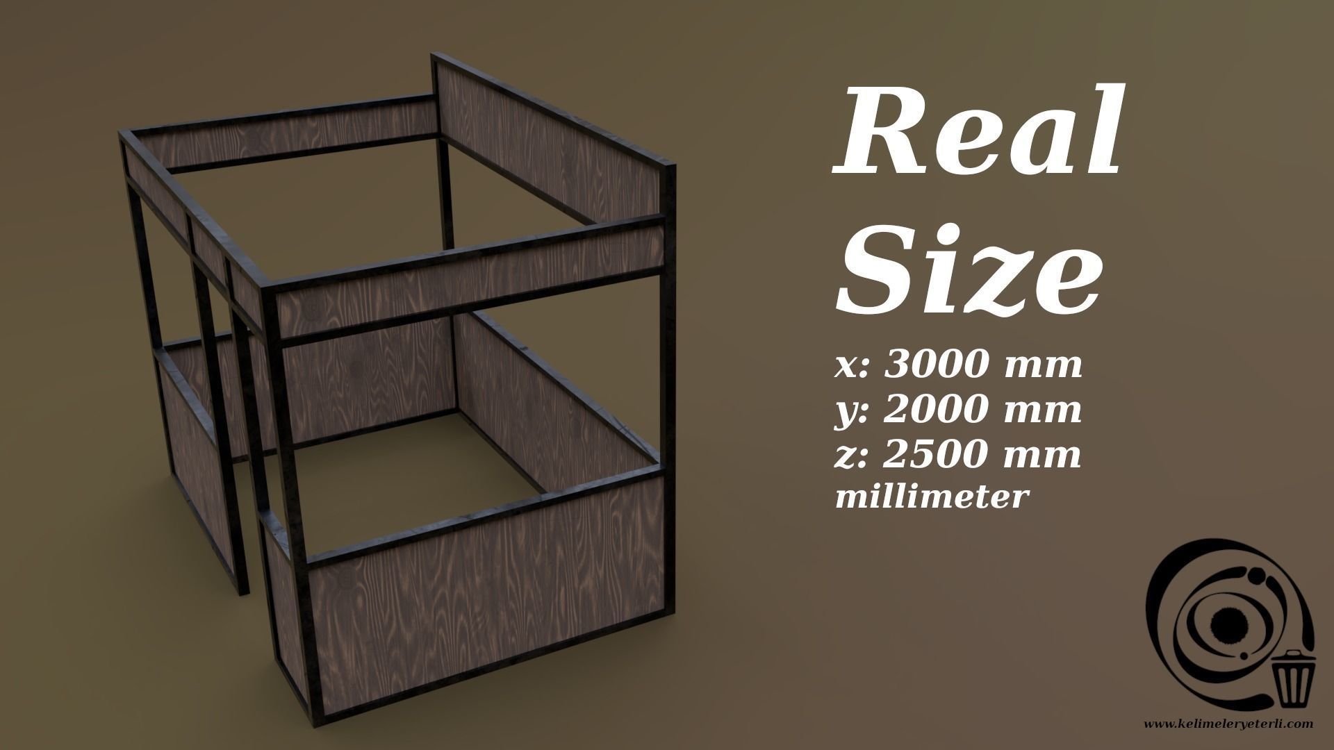 Stall stand 09 R Low-poly 3D model_3