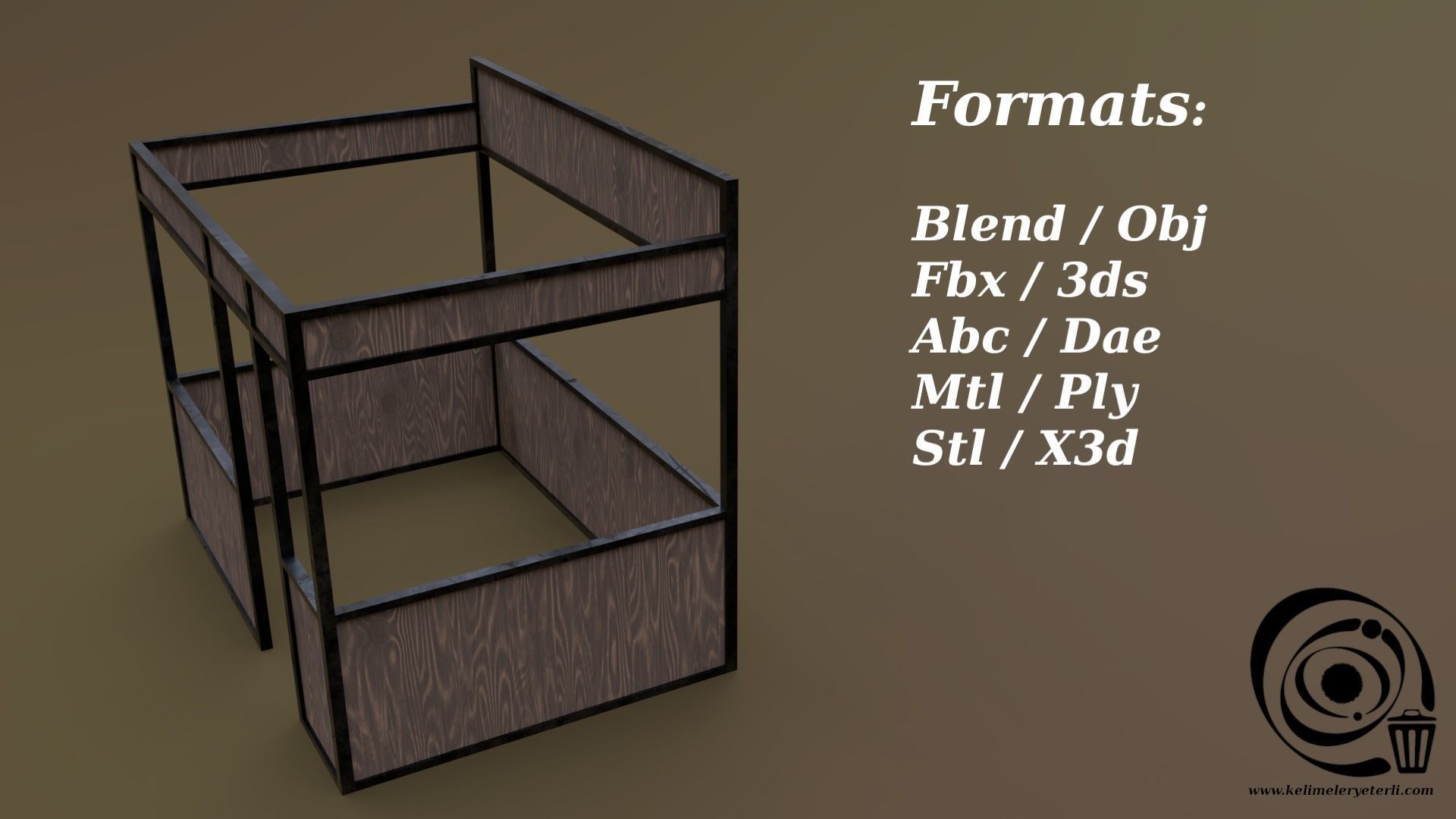 Stall stand 09 R Low-poly 3D model_2