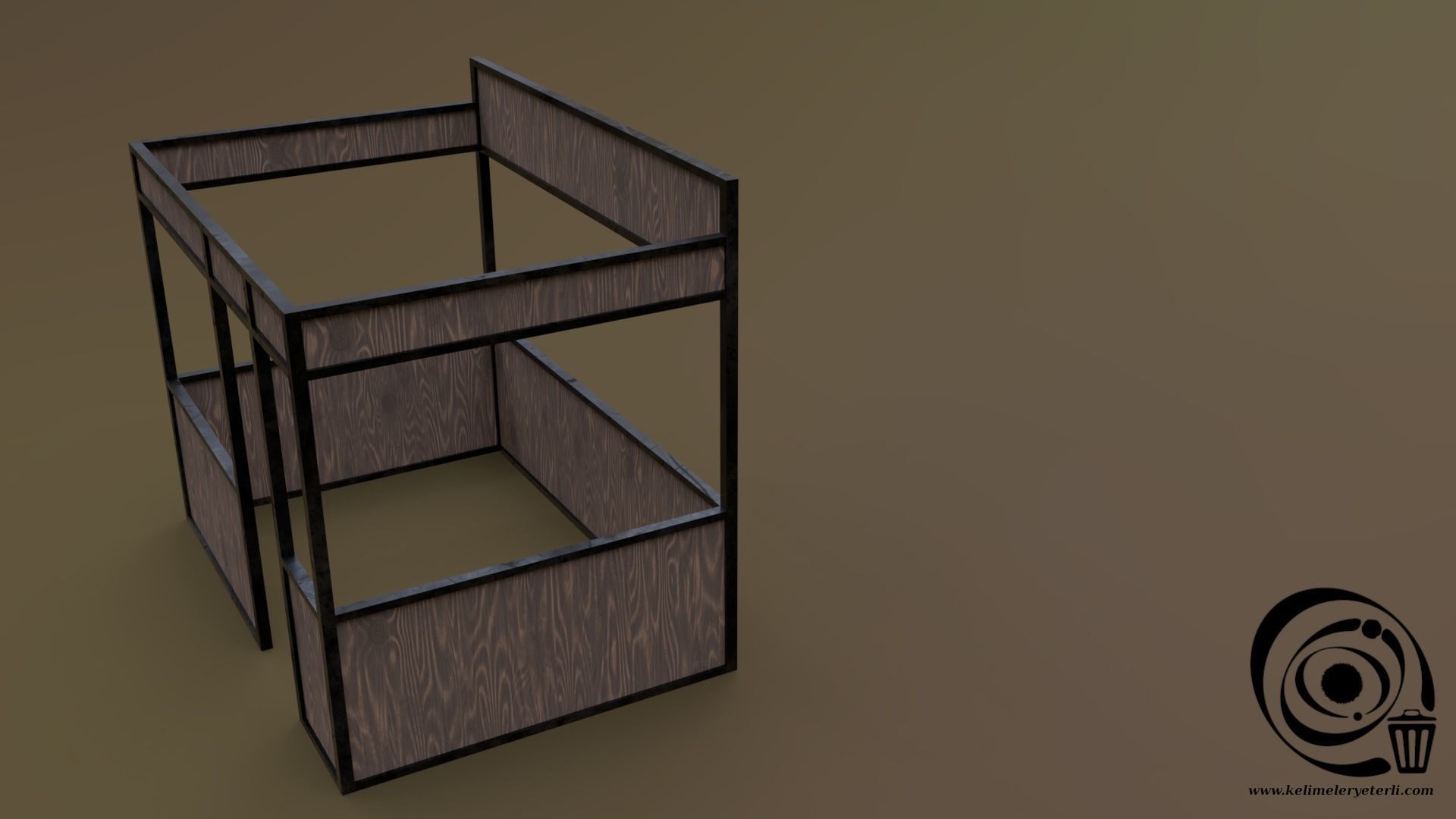 Stall stand 09 R Low-poly 3D model_1