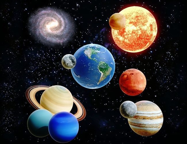 Solar System Low-poly 3D model