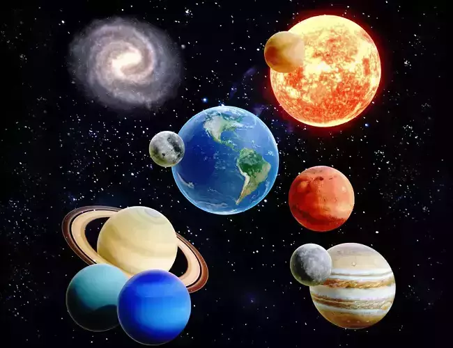 Solar System Low-poly 3D model