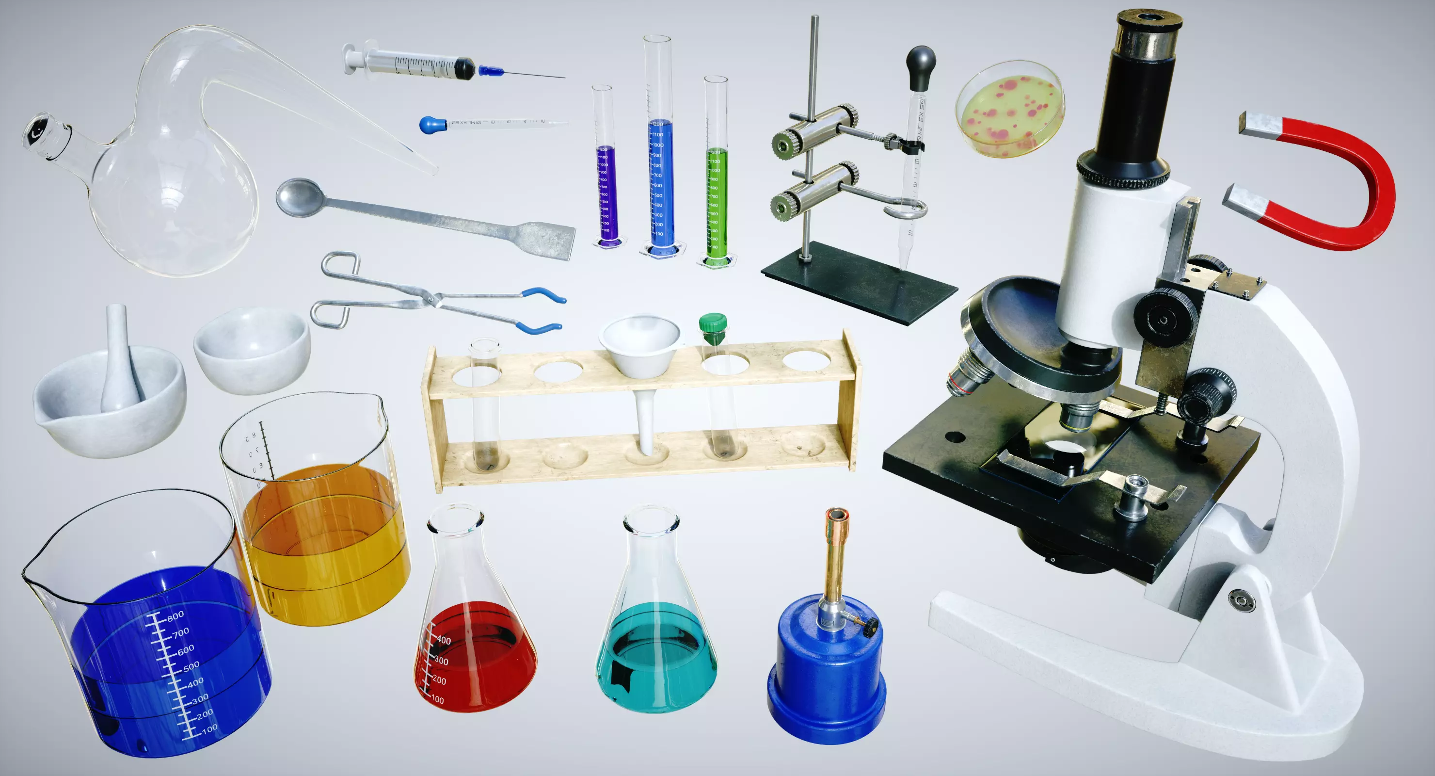Laboratory Equipments Low-poly 3D model