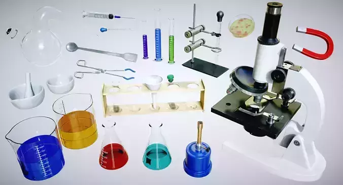 Laboratory Equipments Low-poly 3D model