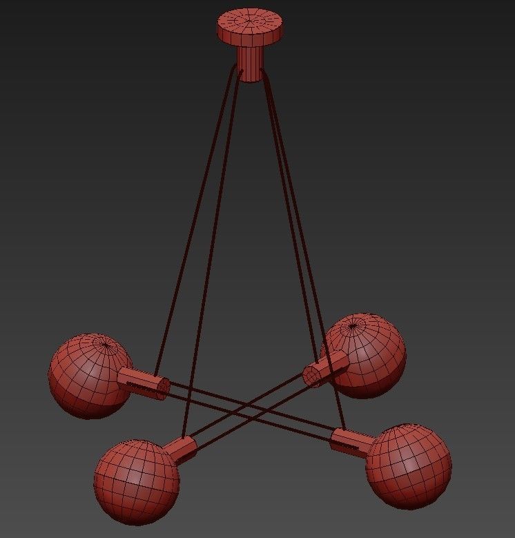 Striking Stilnovo Four Large Globes 3D model_3