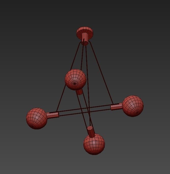 Striking Stilnovo Four Large Globes 3D model_6