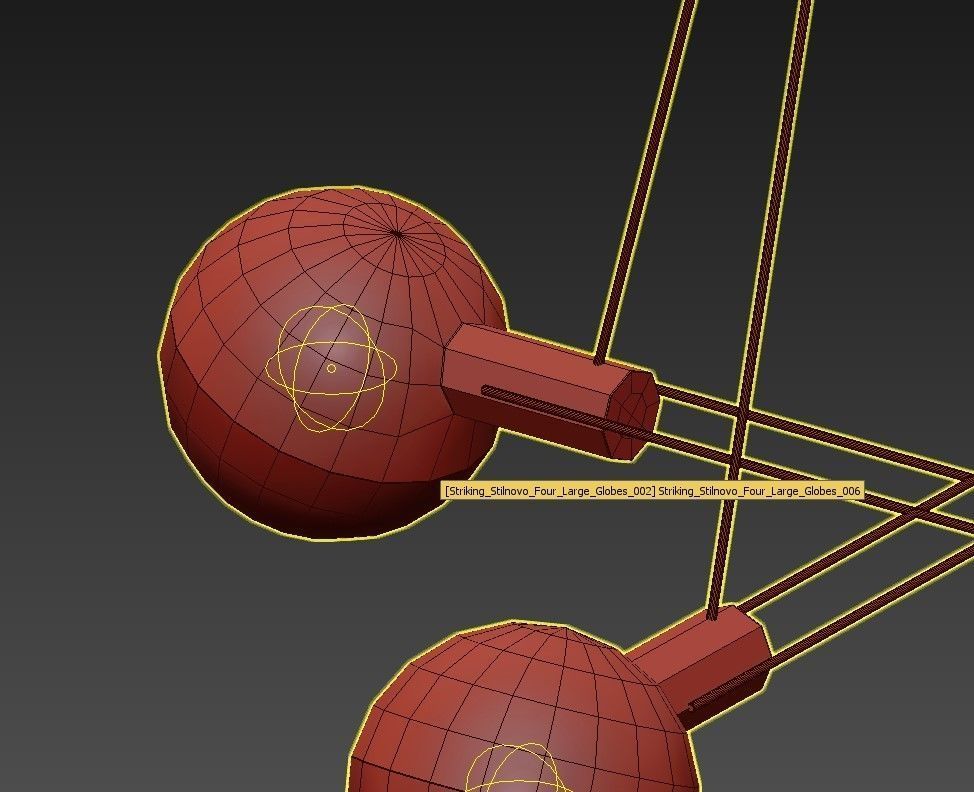 Striking Stilnovo Four Large Globes 3D model_4
