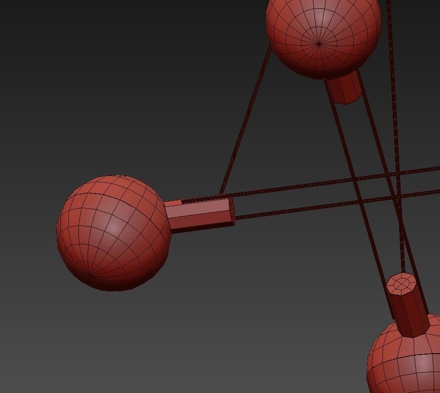 Striking Stilnovo Four Large Globes 3D model_1