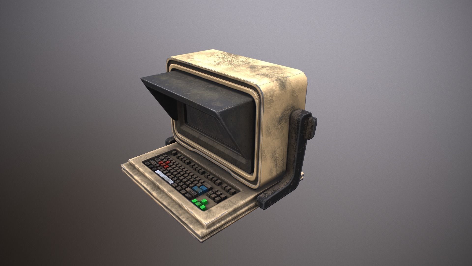 sci-fi computer Low-poly 3D model_3