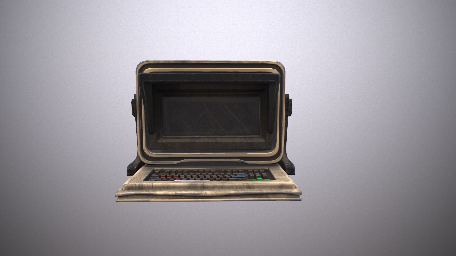 sci-fi computer Low-poly 3D model_4