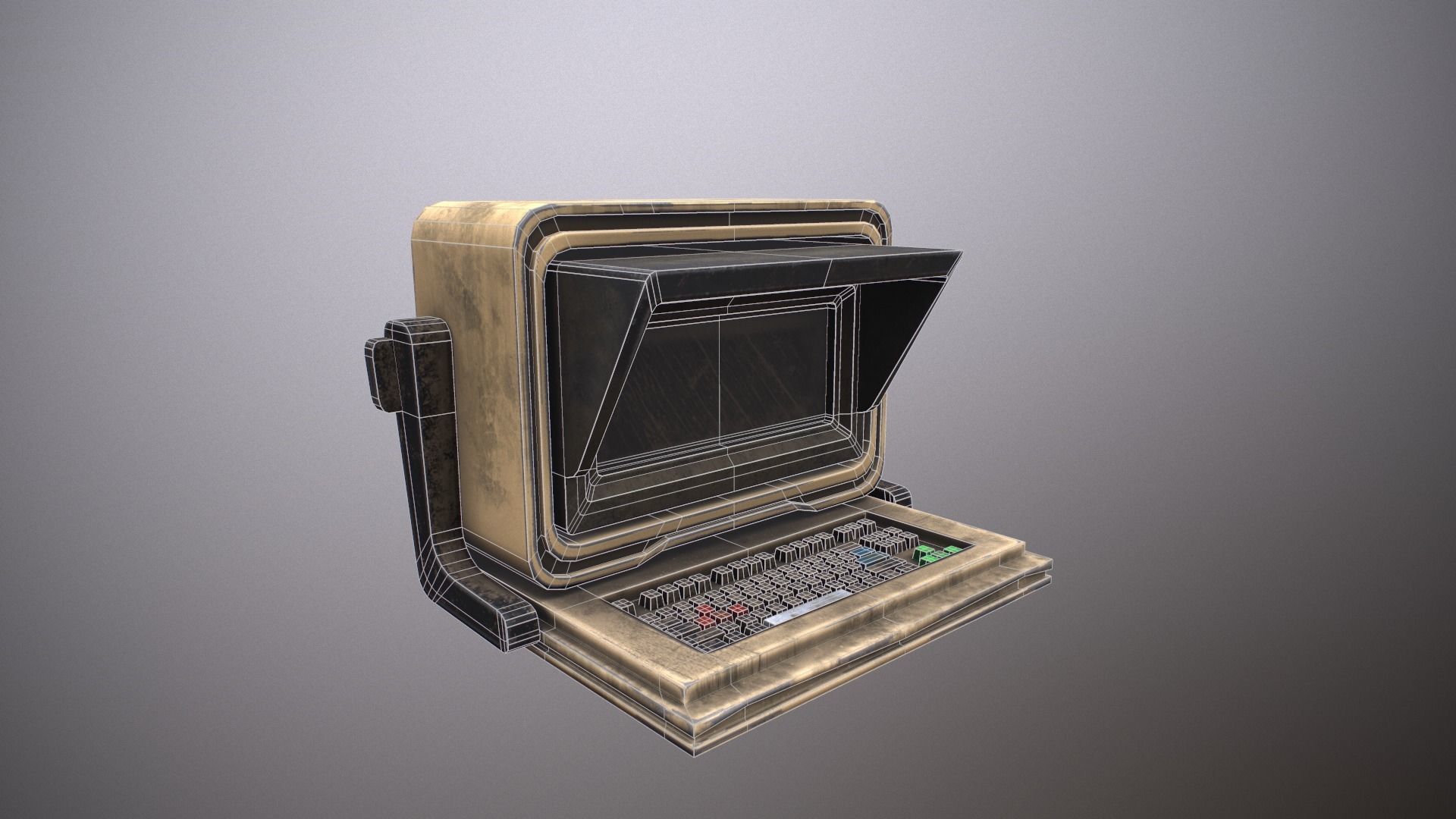 sci-fi computer Low-poly 3D model_2