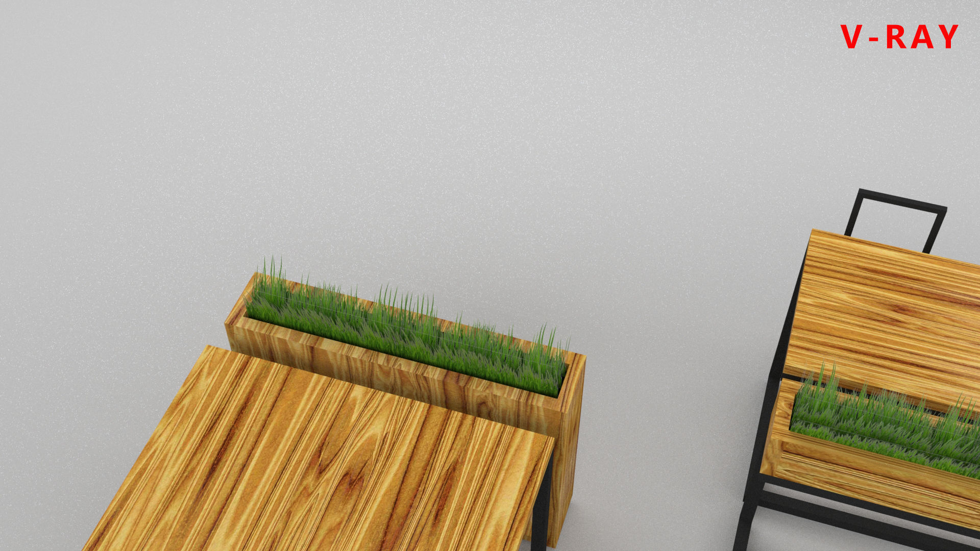 loft set of tables and chairs in a cafe or office v-ray Low-poly 3D model_24