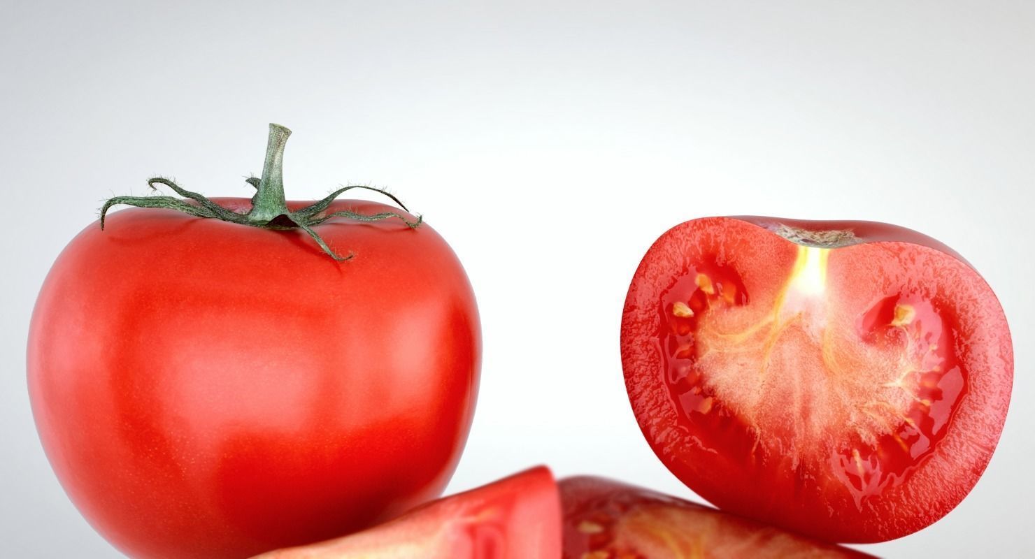 Tomato sliced Low-poly 3D model_2