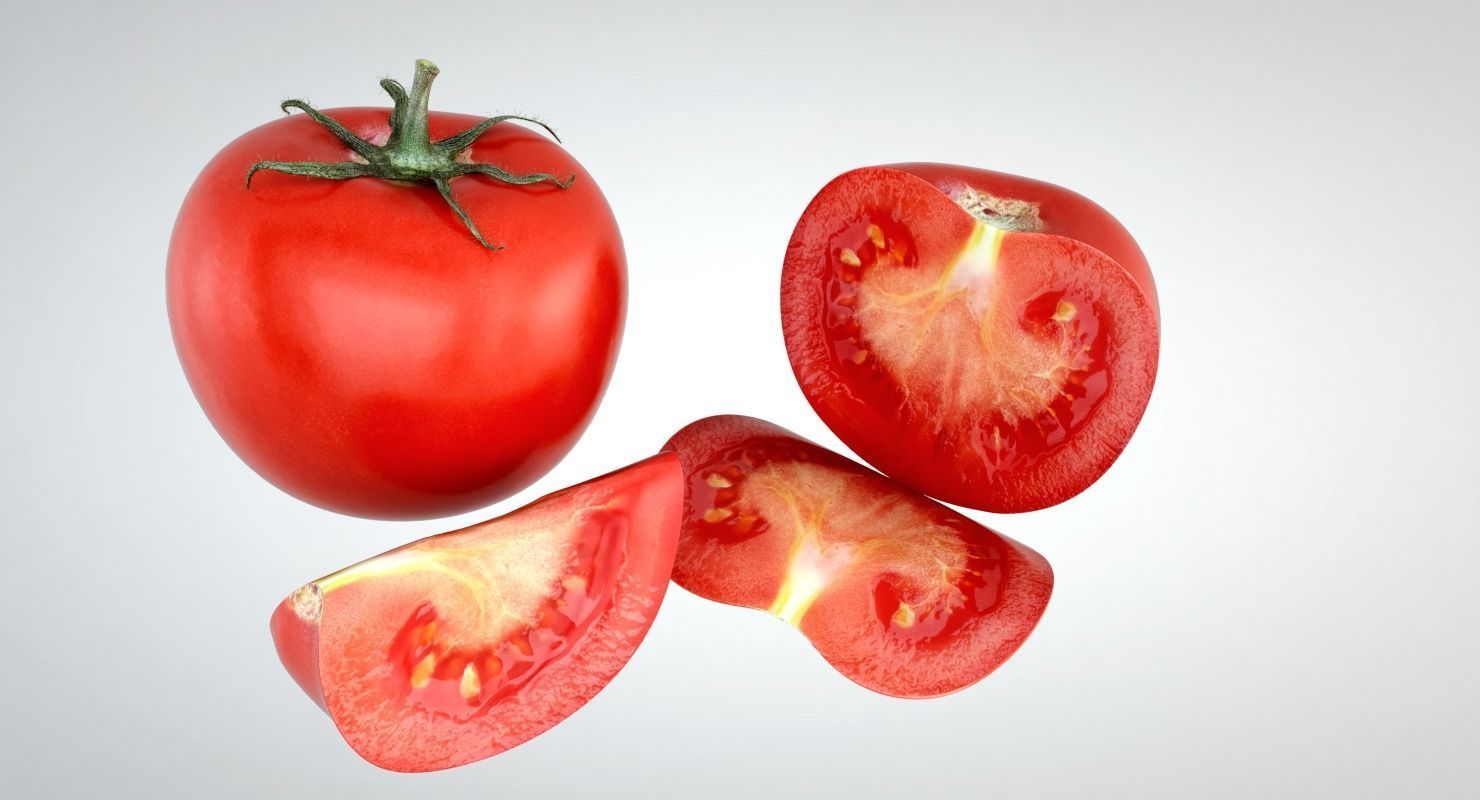 Tomato sliced Low-poly 3D model_3