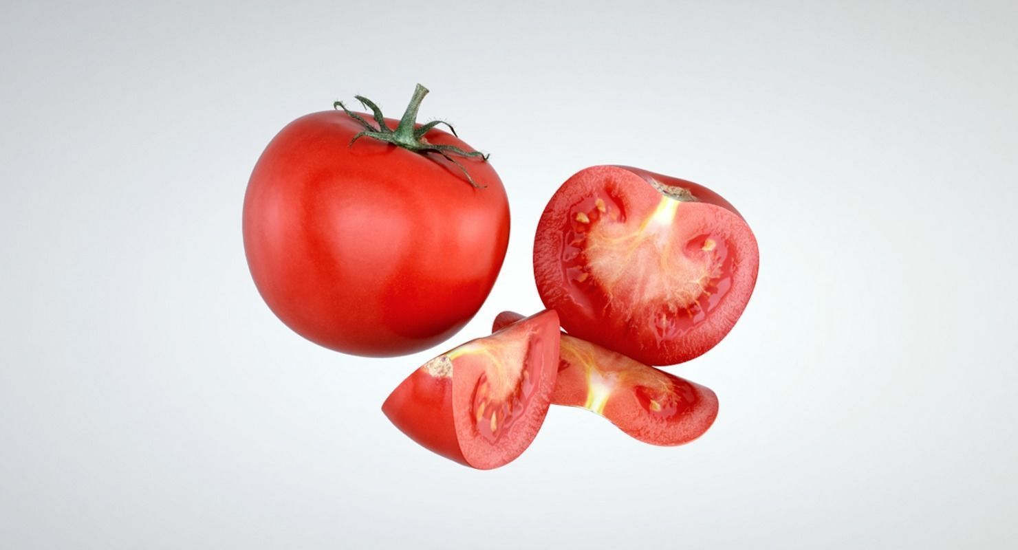 Tomato sliced Low-poly 3D model_4