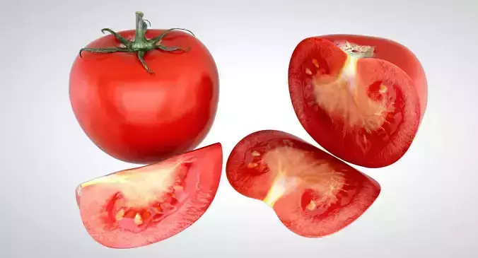 Tomato sliced Low-poly 3D model