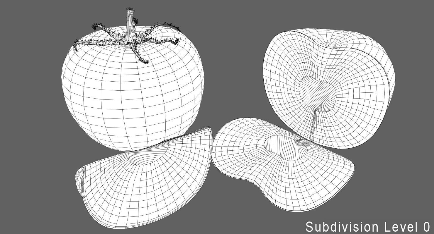 Tomato sliced Low-poly 3D model_8