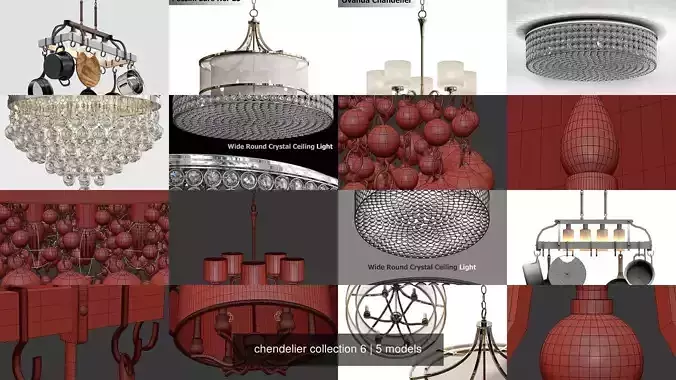 chendelier collection 6 round table with balls 