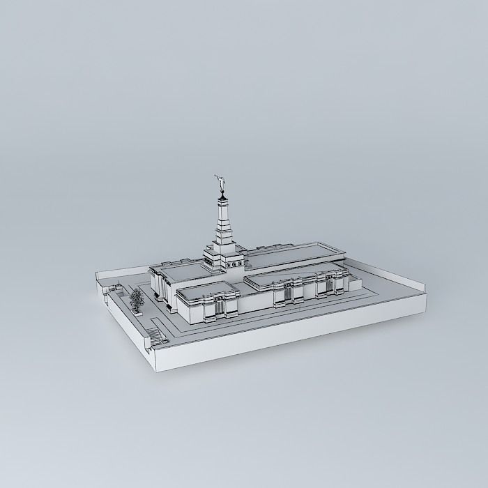 LDS. Temple Tuxtla Gutierrez, Chiapas, Mexico. Templo Mormon,... Free 3D model_4