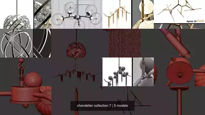 chendelier collection 7 pendant lamp with circular shape