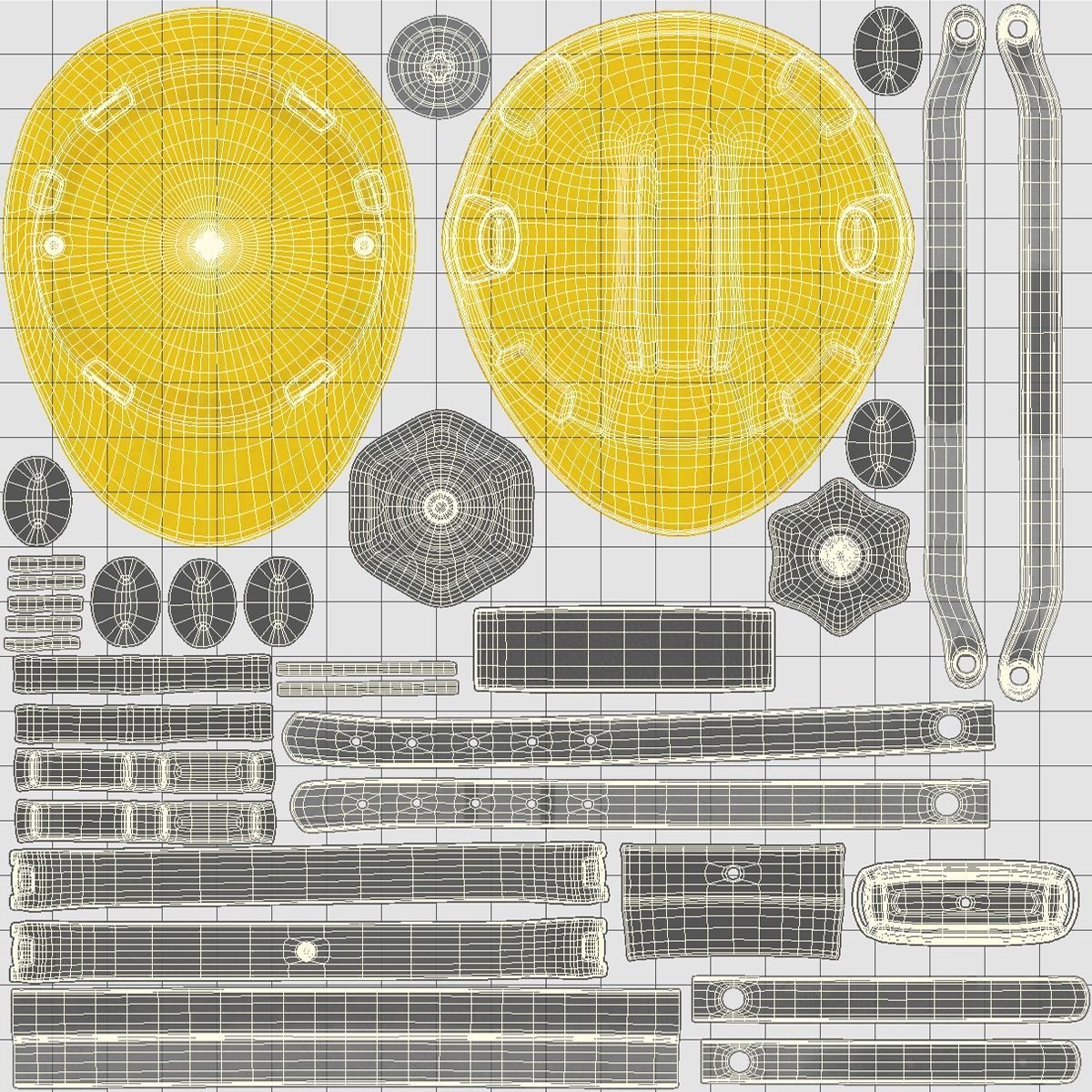 Construction Helmet Low-poly 3D model_10