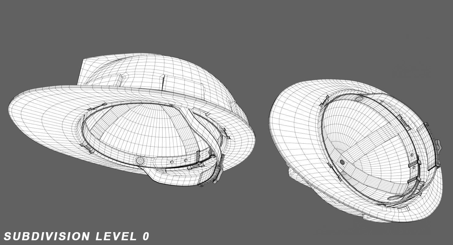 Construction Helmet Low-poly 3D model_8