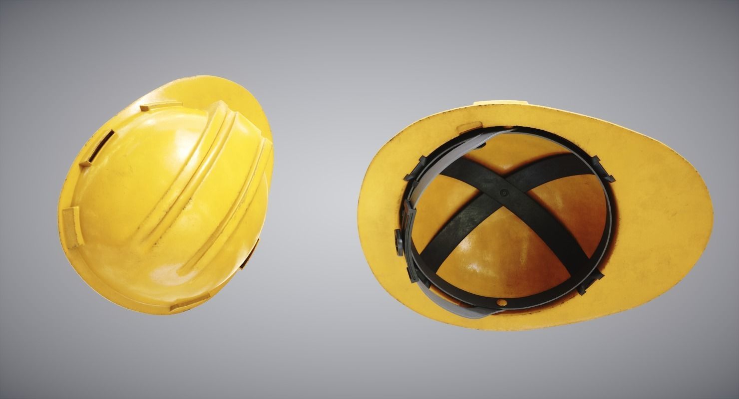 Construction Helmet Low-poly 3D model_5
