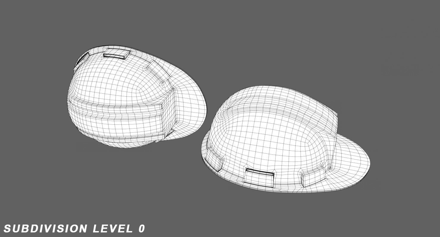 Construction Helmet Low-poly 3D model_6