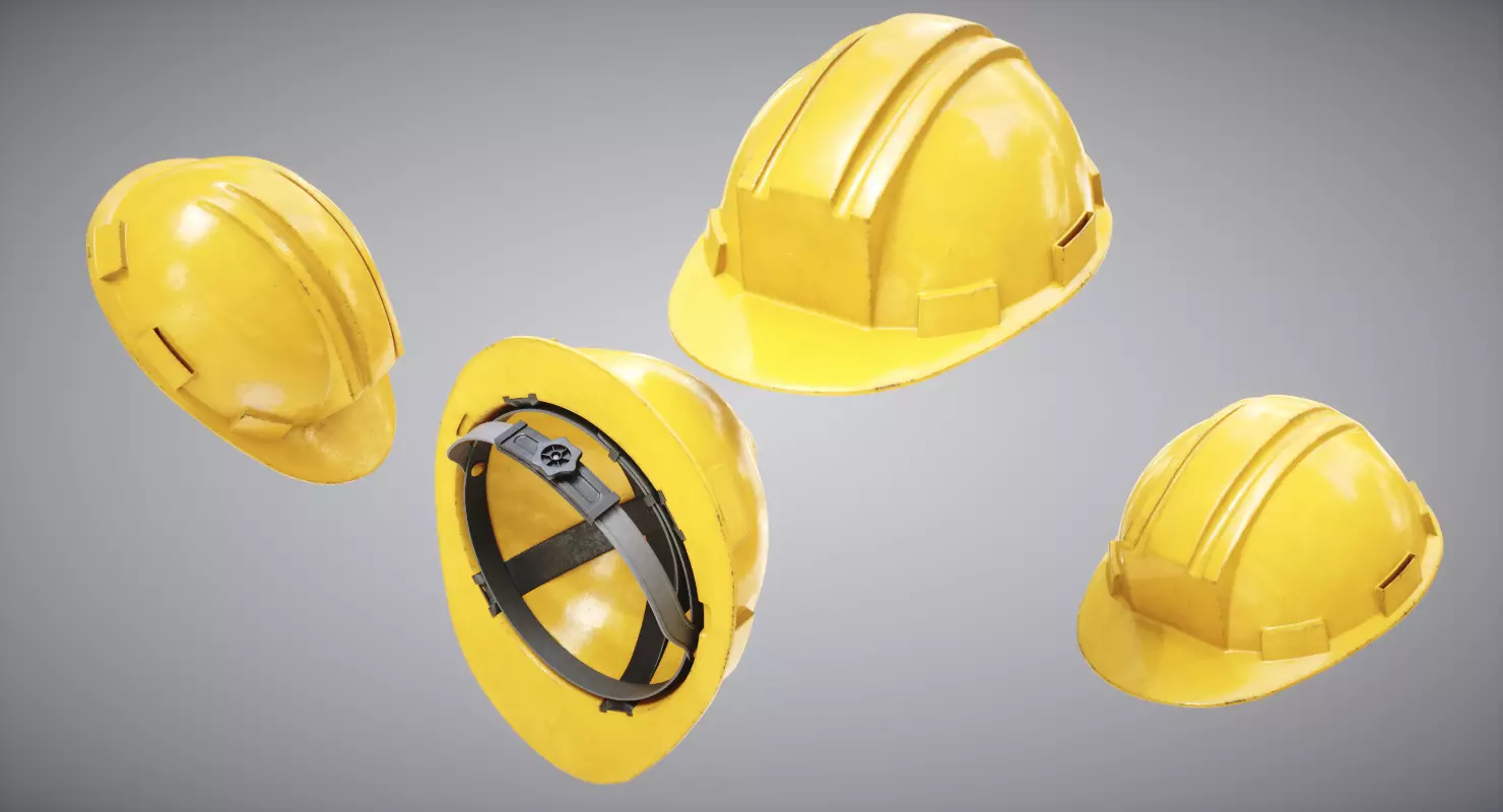 Construction Helmet Low-poly 3D model_0