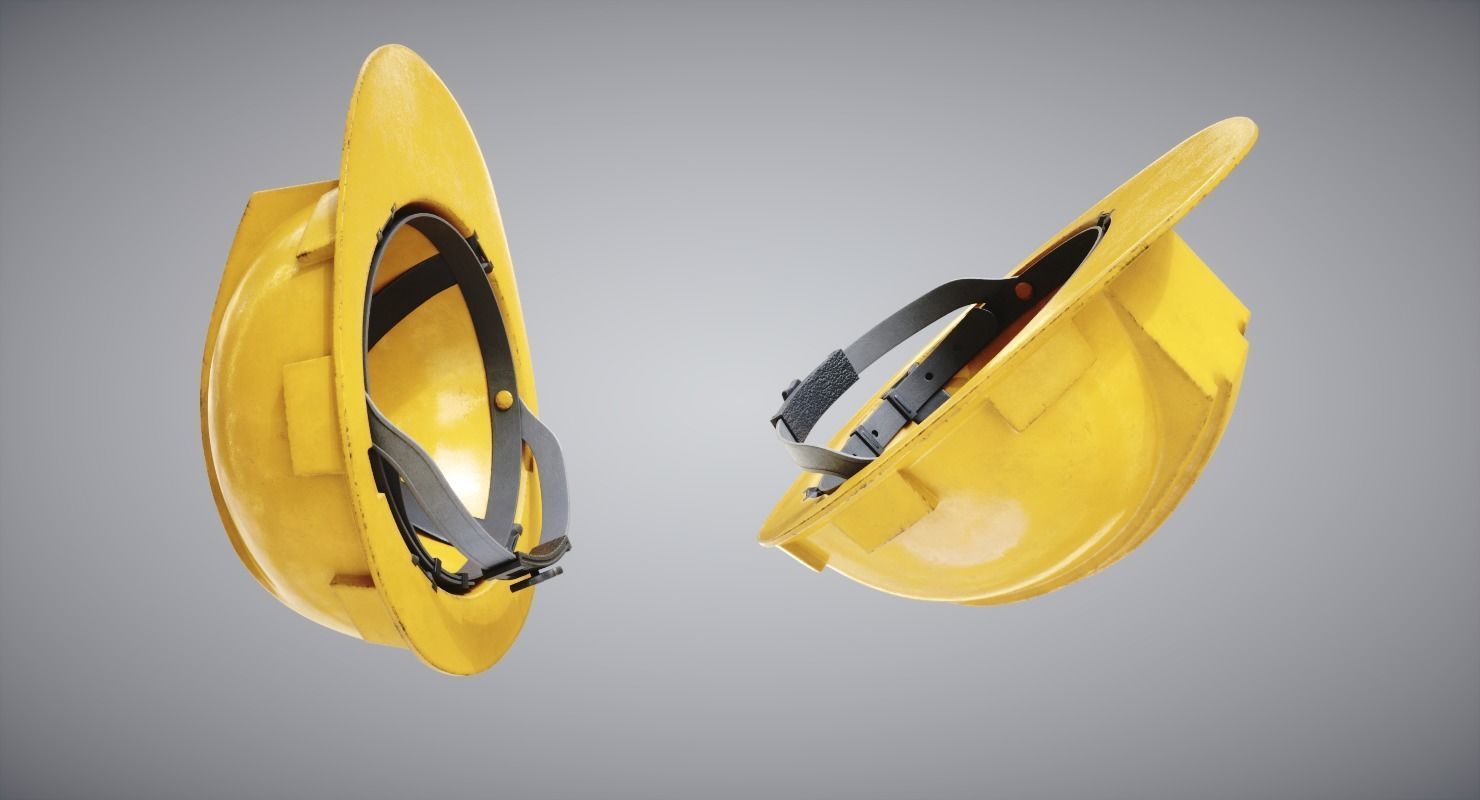 Construction Helmet Low-poly 3D model_3