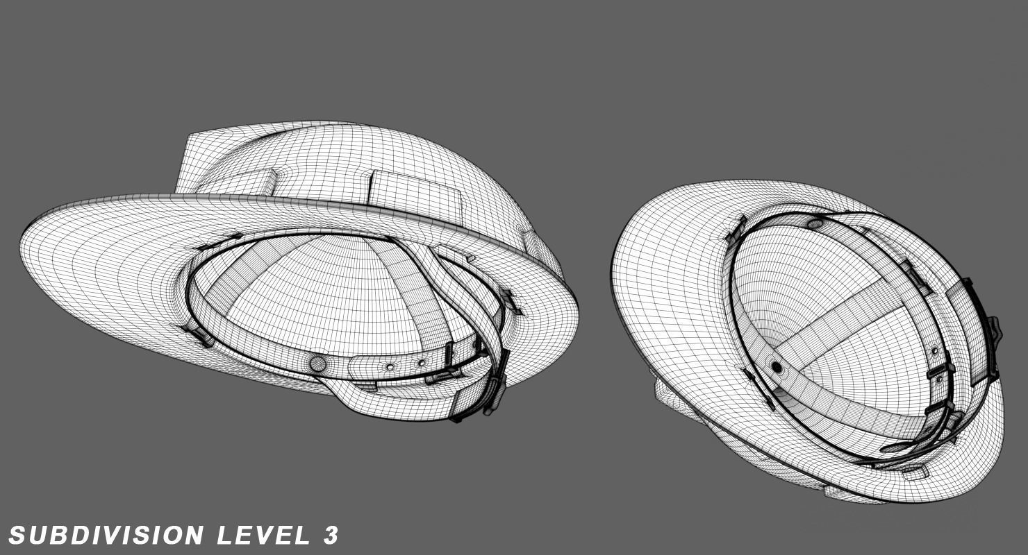Construction Helmet Low-poly 3D model_9