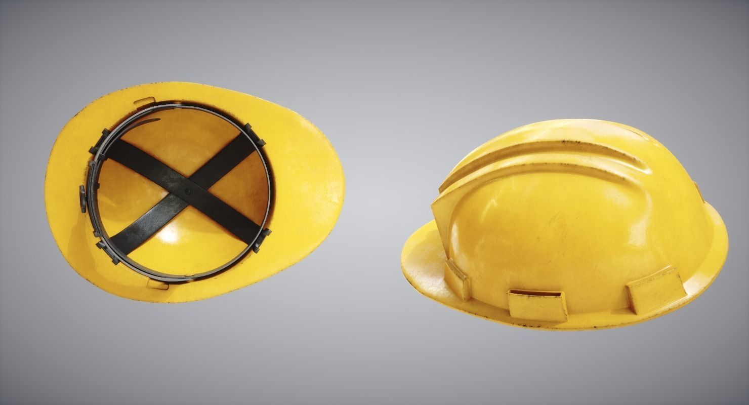 Construction Helmet Low-poly 3D model_4