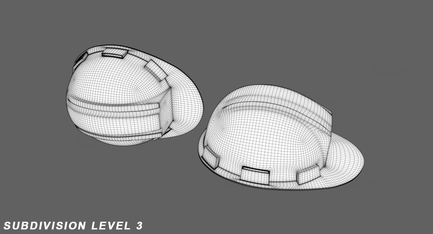Construction Helmet Low-poly 3D model_7