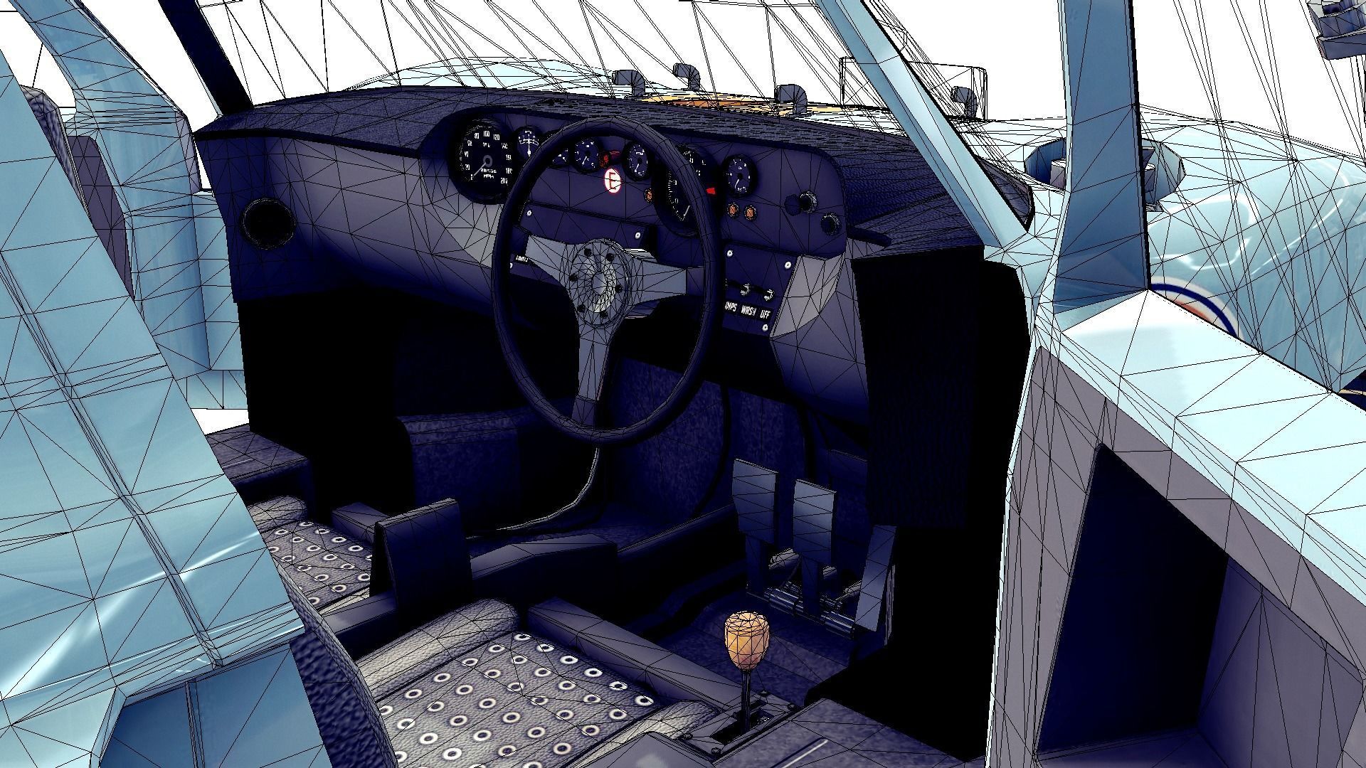 Cartoon Prototype Car Low-poly 3D model_9