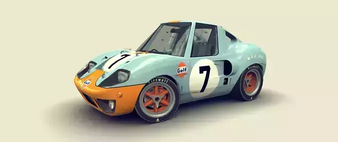 Cartoon Prototype Car Low-poly 3D model