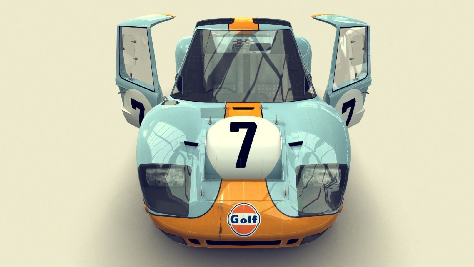 Cartoon Prototype Car Low-poly 3D model_4